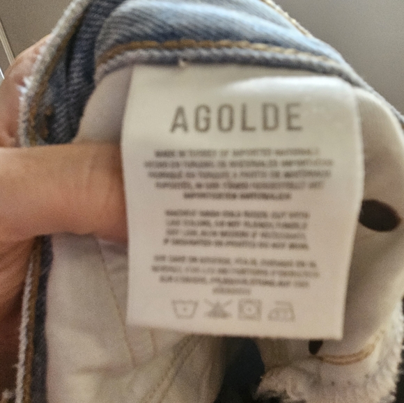 Agolde Size 32 Mia Mid Rise Light Wash Zip Fly 100% Cotton Denim Jeans - Picture 7 of 8